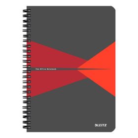   Spirálfüzet kockás LEITZ Office A/5 90 lapos PP borítóval piros