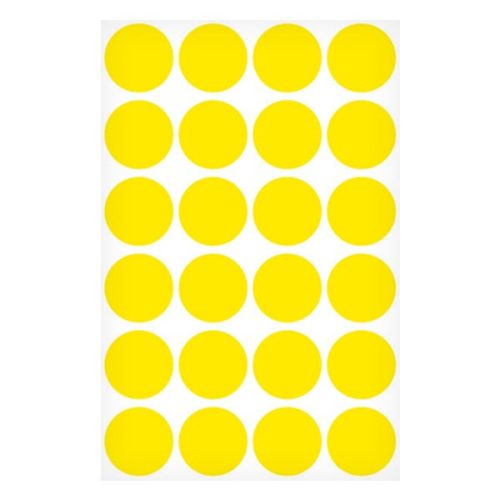 Etikett AVERY 3007 jelölőpont 18mm sárga 96 darabos