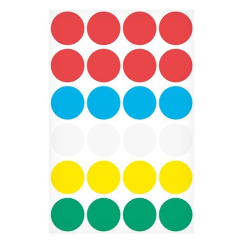 Etikett AVERY 3089 öntapadó jelölőpont vegyes 5 szín 18 mm 96 jelölőpont/csomag