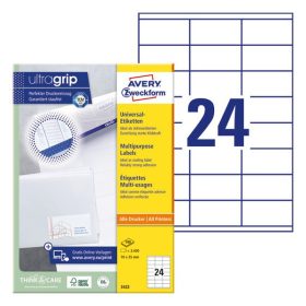   Etikett AVERY 3422 70x35mm univerzális 2400 címke/doboz 100 ív/doboz
