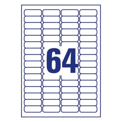 Etikett AVERY L6021REV-25 6021 45,7x16,9mm függőmappa címke 1600 címke/doboz 25 ív/doboz