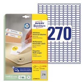   Etikett AVERY L4730REV-25 17,8x10mm visszaszedhető 6750 címke/doboz 25 ív/doboz