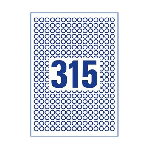 Etikett AVERY L6019REV-25 10mm kör univerzális