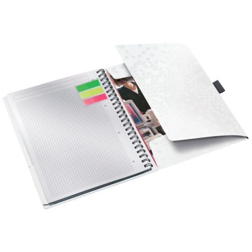 Spirálfüzet kockás LEITZ Wow Active A/4 80 lapos fehér
