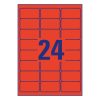 Etikett AVERY L6034-20 63,5x33,9mm univerzális piros 480 címke/doboz 20 ív/doboz