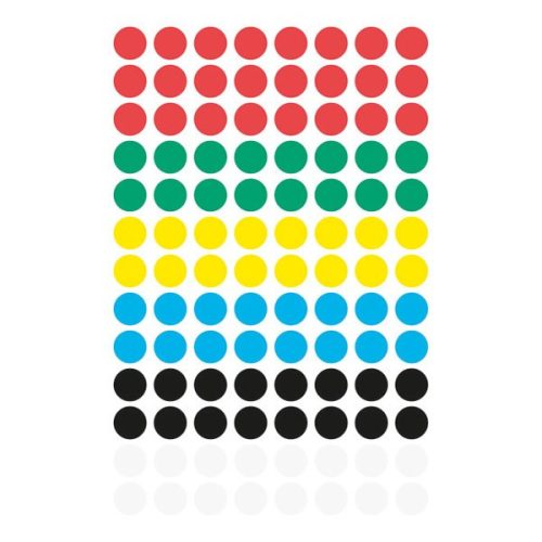 Etikett AVERY 3090 öntapadó jelölőpont vegyes 6 szín 8mm 416 jelölőpont/csomag