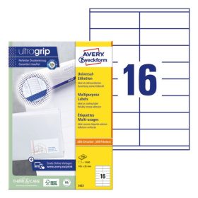   Etikett AVERY 3423 105x35mm univerzális 1600 címke/doboz 100 ív/doboz