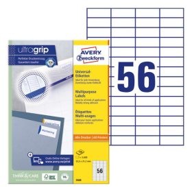   Etikett AVERY 3668 52,5x21,2mm univerzális 5600 címke/doboz 100 ív/doboz
