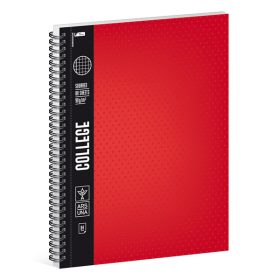 Spirálfüzet kockás ARS UNA College A/4 80 lapos piros