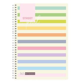   Spirálfüzet kockás STREET Pad A/4 100 lapos világos csíkos