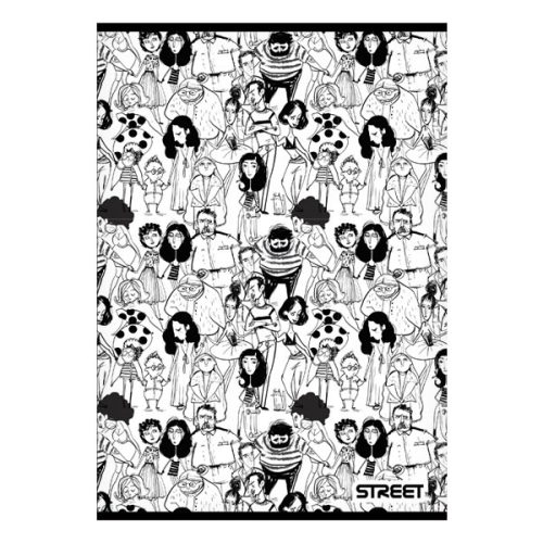 Füzet sima STREET A/5 54 lapos Black&White