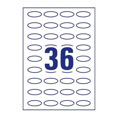 Etikett AVERY L5086  40x20mm ovális visszaszedhető 10 íves