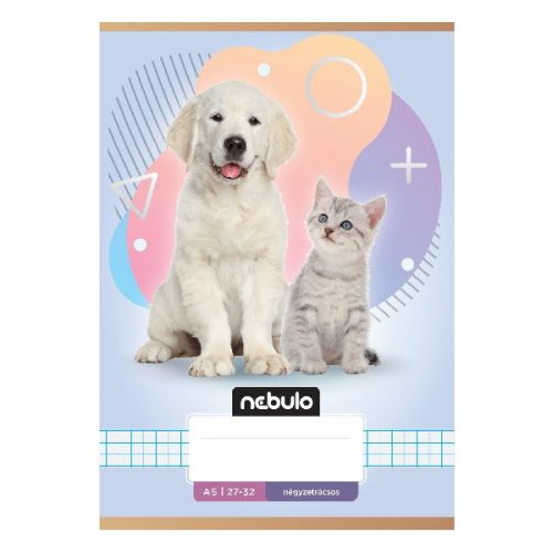 Füzet kockás NEBULO A/5 32 lapos 27-32 Állatok 16 darabos