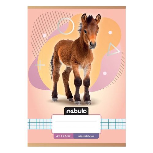 Füzet kockás NEBULO A/5 32 lapos 27-32 Állatok 16 darabos