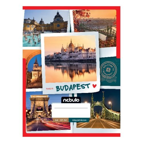 Füzet kockás NEBULO A/4 32 lapos 87-32 Ország-Város 12 darabos