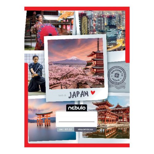 Füzet kockás NEBULO A/4 32 lapos 87-32 Ország-Város 12 darabos