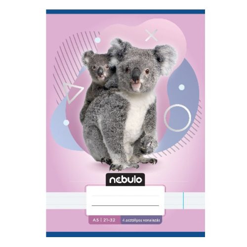 Füzet vonalas NEBULO A/5 32 lapos 21-32 4-8.osztályos Állatok 16 darabos
