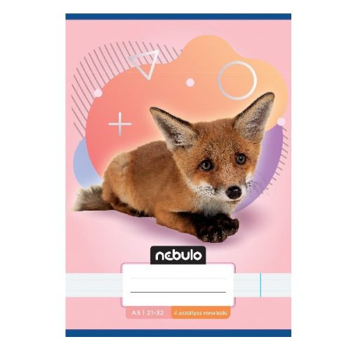 Füzet vonalas NEBULO A/5 32 lapos 21-32 4-8.osztályos Állatok 16 darabos