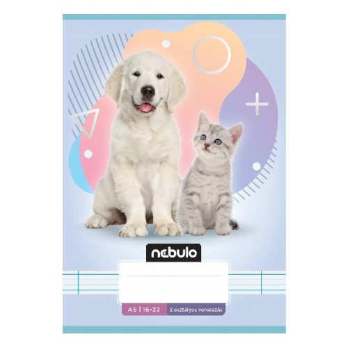 Füzet vonalas NEBULO A/5 32 lapos 16-32 2.osztályos Állatok 16 darabos
