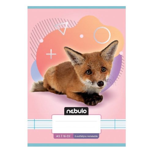 Füzet vonalas NEBULO A/5 32 lapos 16-32 2.osztályos Állatok 16 darabos