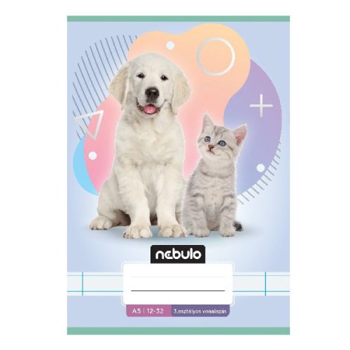 Füzet vonalas NEBULO A/5 32 lapos 12-32 3.osztályos Állatok 16 darabos