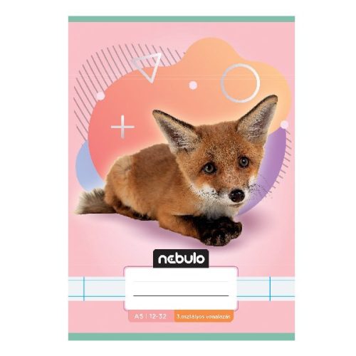 Füzet vonalas NEBULO A/5 32 lapos 12-32 3.osztályos Állatok 16 darabos
