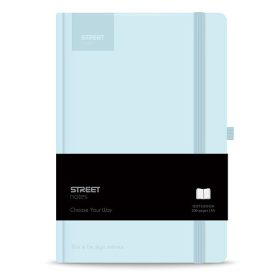   Notesz vonalas STREET Casual A/5 96 lapos gumis keményfedelű pasztell kék