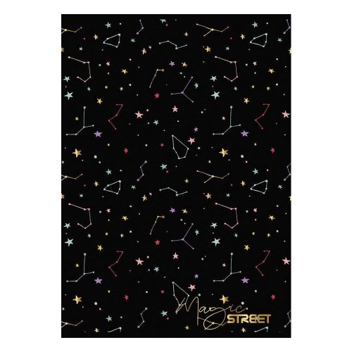 Füzet vonalas STREET A/4 54 lapos Black&Gold margóval