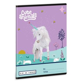   Füzet vonalas ARS UNA A/5 32 lapos 12-32 3.osztályos Cute Animals-Unicorn
