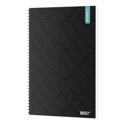Spirálfüzet kockás ICO Student Black Prémium A/4 100 lapos
