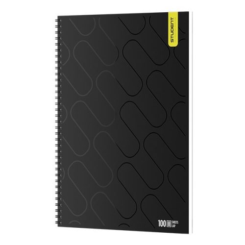 Spirálfüzet kockás ICO Student Black Prémium A/4 100 lapos