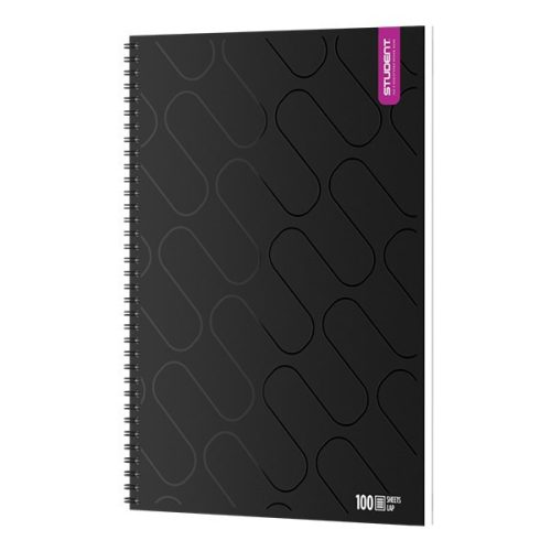 Spirálfüzet kockás ICO Student Black Prémium A/4 100 lapos