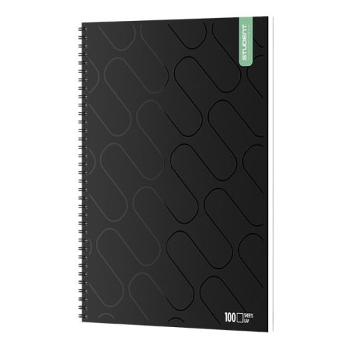 Spirálfüzet sima ICO Student Black Prémium A/4 100 lapos