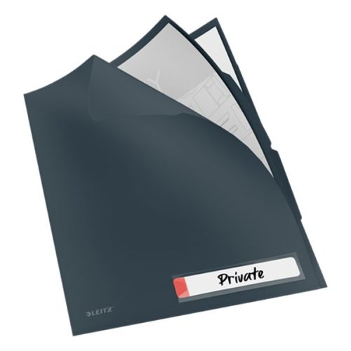 Genotherm "L" LEITZ Cosy Privacy A/4 200 mikron 3 zsebes  bársonyszürke 3 darabos