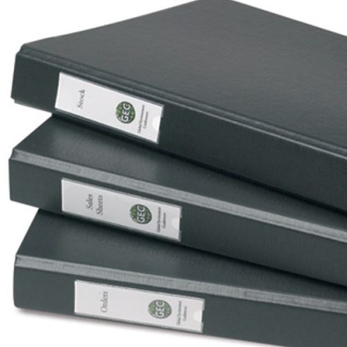 Címketartó tok DJOIS öntapadós gerincjelölő betétlappal 25x75 mm 12 darabos