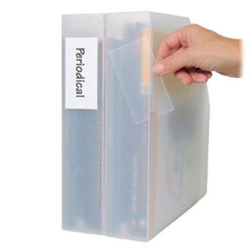 Címketartó tok DJOIS öntapadós gerincjelölő betétlappal 46x75 mm 6 darabos