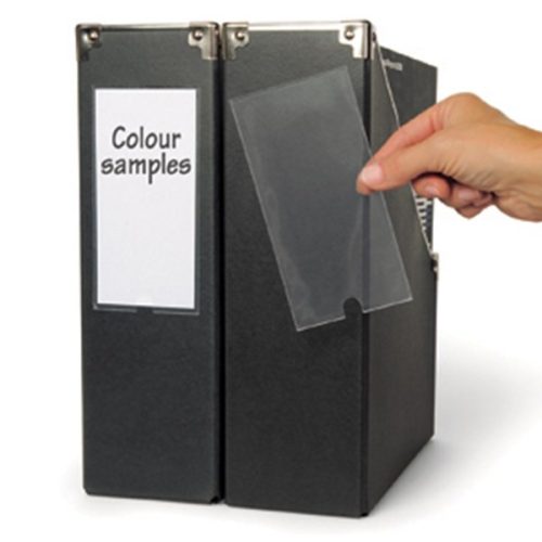 Címketartó tok DJOIS öntapadós gerincjelölő betétlappal 55x150 mm 6 darabos