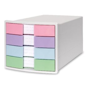   Irattartó HAN Impuls A4/C4 4 fiókos pasztell zárt fiókkal fehér