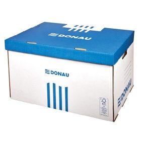  Archiváló konténer dobozoknak DONAU 555x370x315 mm felfelé nyíló tetővel kék
