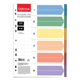 Regiszter OPTIMA A/4 műanyag 6 színű