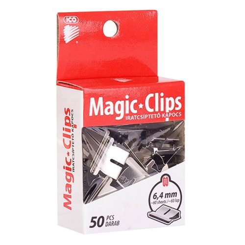 Iratcsíptető kapocs ICO Magic Clips 6,4mm 50 darabos