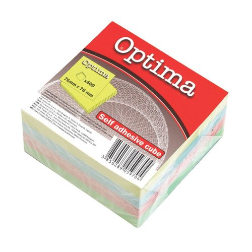 Öntapadós jegyzettömb OPTIMA 76x76mm pasztell 400 lap