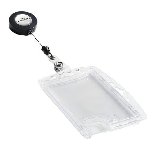 Azonosítókártya tartó DURABLE 2 kártyához zárt kihúzható tartóval átlátszó 10 darabos