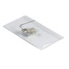 Névjegykitűző DURABLE 54x90 mm csiptetővel és tűvel átlátszó 50 darabos