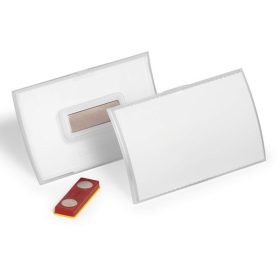   Névjegykitűző DURABLE Click Fold 54x90 mm mágneses elfordulásmentes átlátszó
