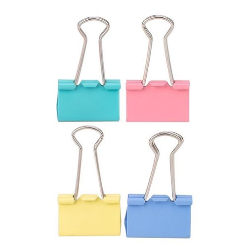 Binder csipesz DELI 32 mm színes 24 darabos