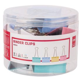 Binder csipesz DELI 51 mm színes 12 darabos