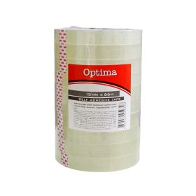   Ragasztószalag OPTIMA víztiszta 15mmx66m átlátszó 10 darabos