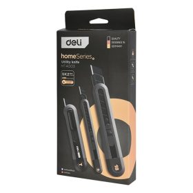   Univerzális vágókés DELI műanyag test különböző méret fekete 3 darabos