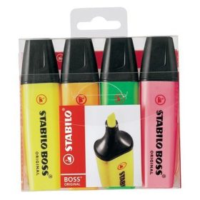 Szövegkiemelő készlet STABILO Boss 4 darabos